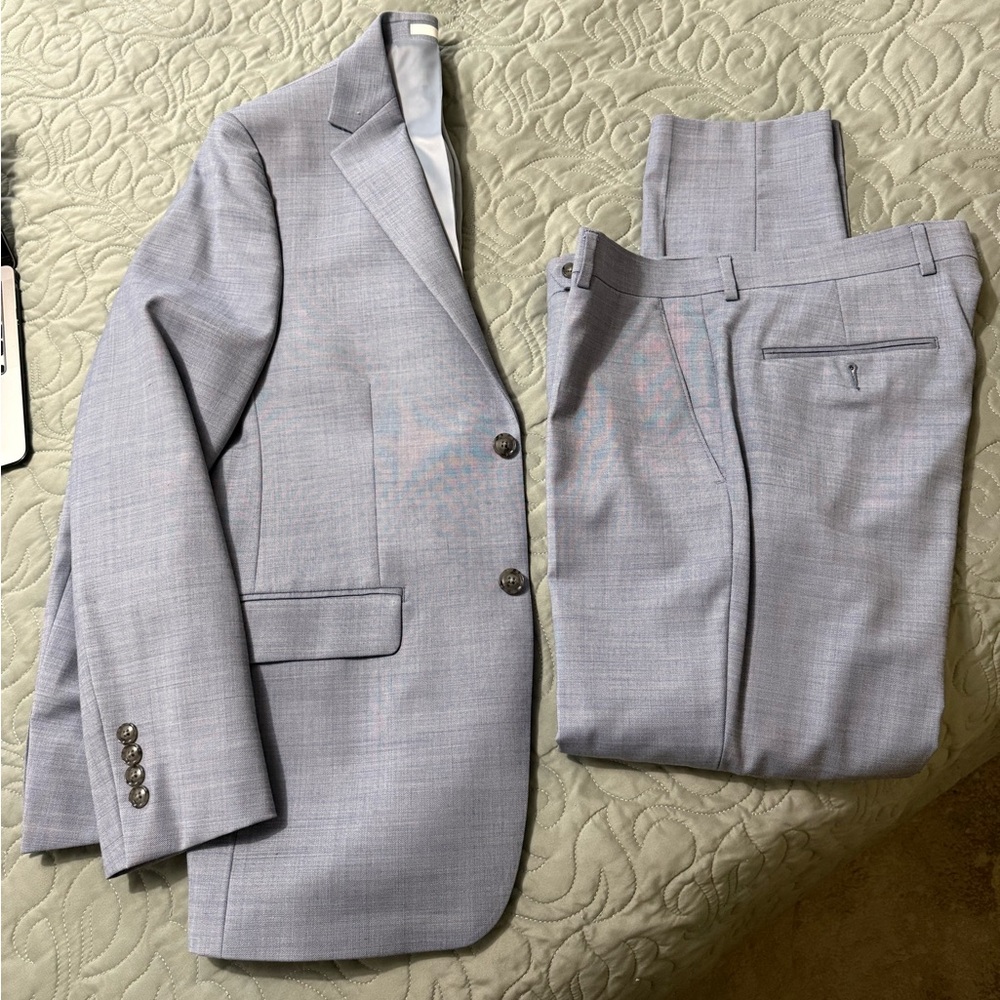 Men's Calvin Klein Skinny Fit Two Piece Suit, Blue, 40R (Jacket), 33x30 (Pants)